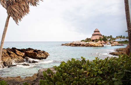 scene from the shore of the Atlantic Ocean in Mexicoの写真素材