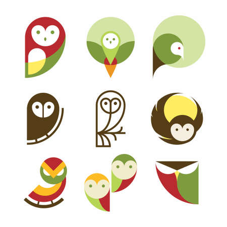 Owl bird   icon symbol designのイラスト素材