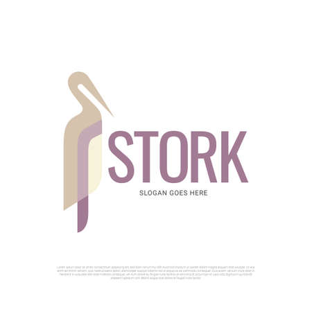 Stork bird logo icon symbol designのイラスト素材