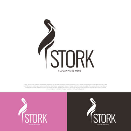 Stork bird logo icon symbol designのイラスト素材