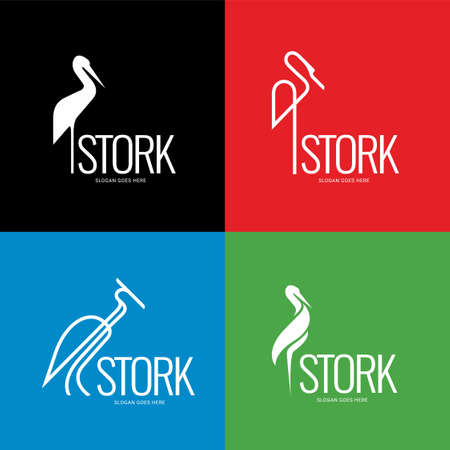 Stork bird logo icon symbol designのイラスト素材
