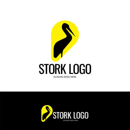 Stork bird logo icon symbol designのイラスト素材