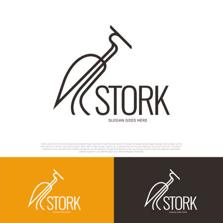 Stork bird logo icon symbol designのイラスト素材