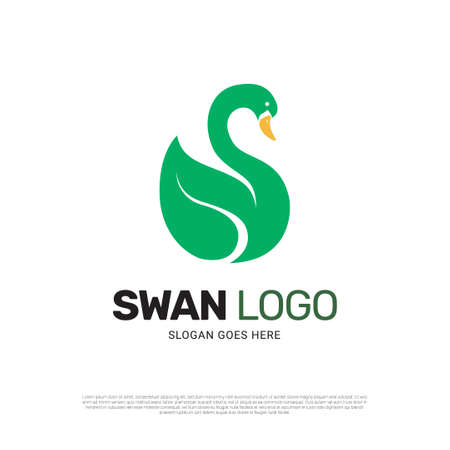 Swan bird logo icon symbol designのイラスト素材