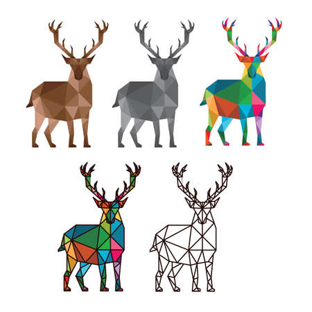deer animal low poly polygonal geometric designのイラスト素材