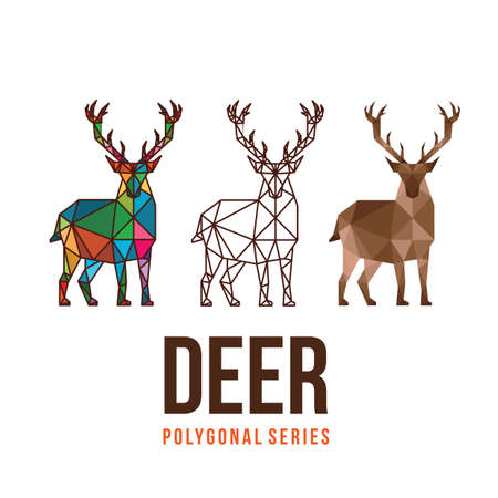 deer animal low poly polygonal geometric designのイラスト素材