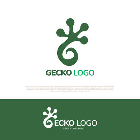 Gecko lizard reptile animal logo icon symbol designのイラスト素材