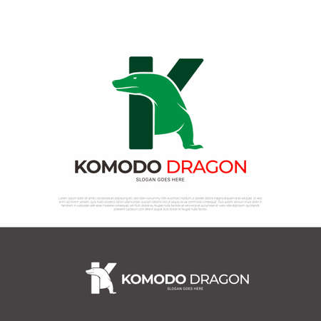 komodo dragon animal logo icon symbol designのイラスト素材