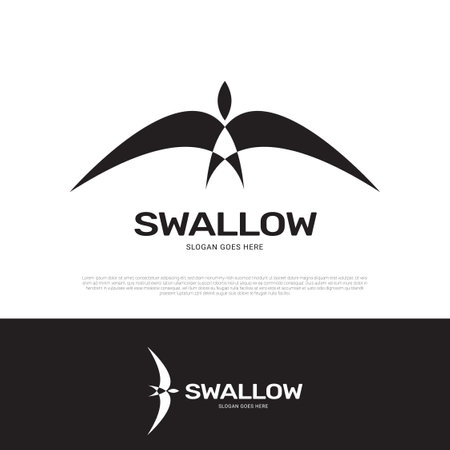Swallow bird wing logo icon symbol designのイラスト素材