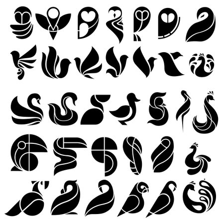 poultry fowl bird set logo icon symbol for your businessのイラスト素材