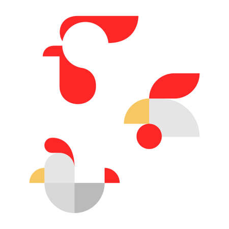 Chicken rooster symbol icon animalのイラスト素材