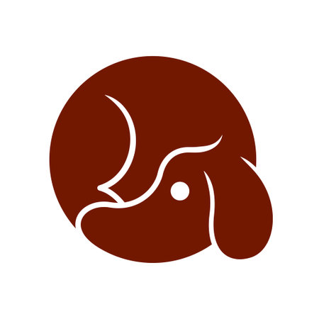 Animal pet dog cute circle logo icon symbol deignのイラスト素材