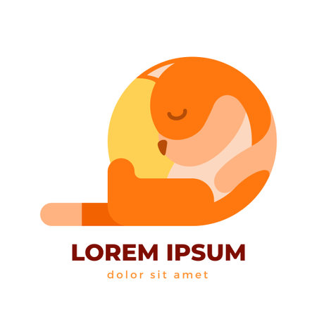 Circle animal pet cat logo icon symbol designのイラスト素材