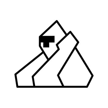 Gorillas abstract vector   or icon template, sign or symbol.のイラスト素材