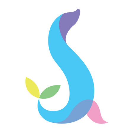 Seal zoo animal abstract vector logo or icon template, sign or symbol.のイラスト素材