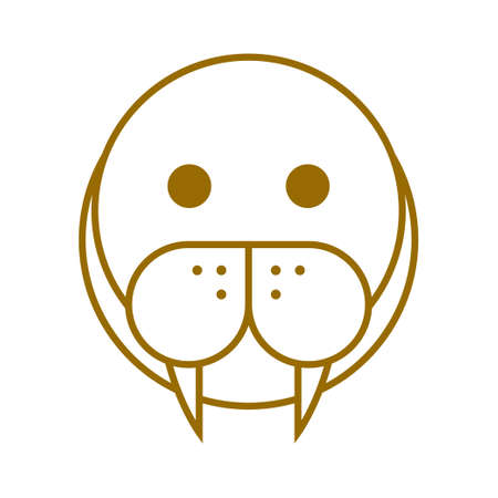 Walrus sea animal abstract vector logo or icon template, sign or symbol.のイラスト素材