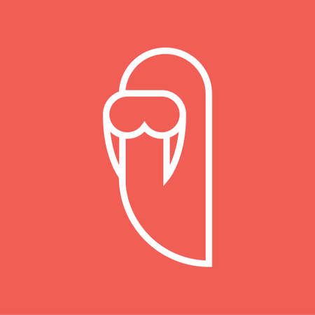 Walrus sea animal abstract vector logo or icon template, sign or symbol.のイラスト素材