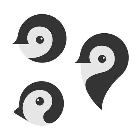 Penguin zoo sea animal abstract vector logo or icon template, sign or symbol.のイラスト素材