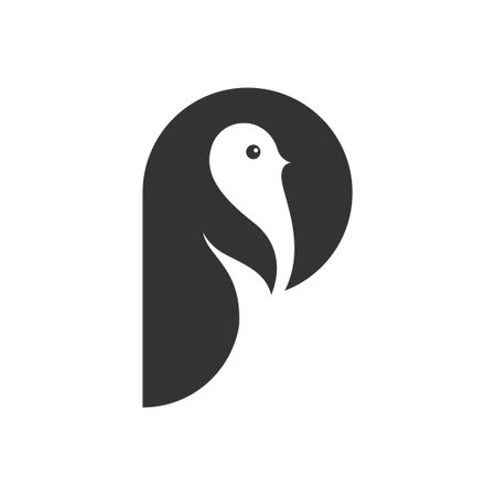 Penguin zoo sea animal abstract vector logo or icon template, sign or symbol.のイラスト素材
