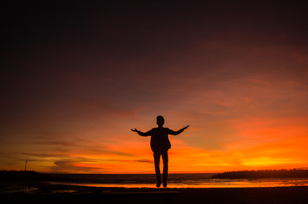 The magician, levitationの写真素材