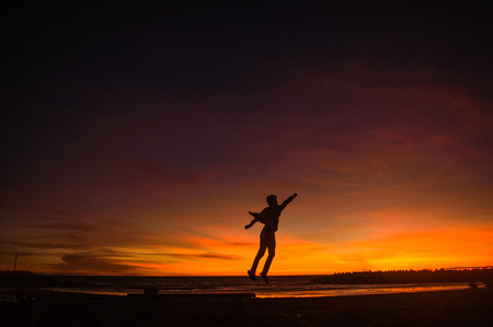 I believe i can fly, levitationの写真素材