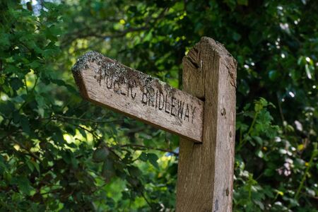 Typical public bridleway sign seen all over the UKの写真素材