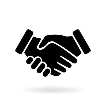 Handshake icon in trendy flat style isolated on white background.のイラスト素材