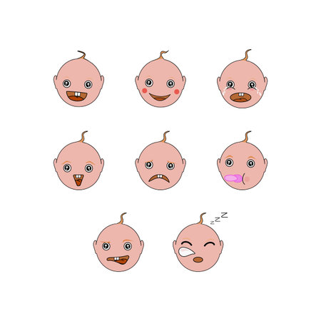 cute baby icon faceのイラスト素材