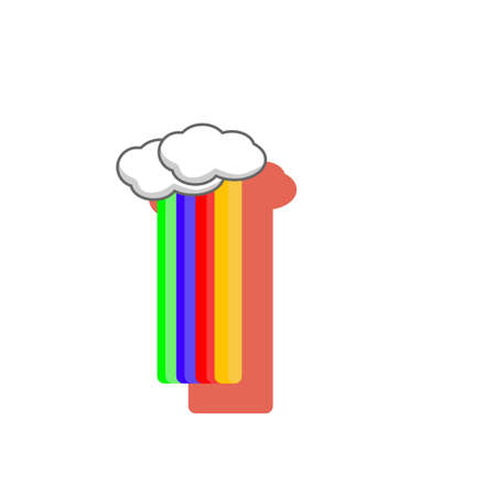 rainbow simple  iconのイラスト素材