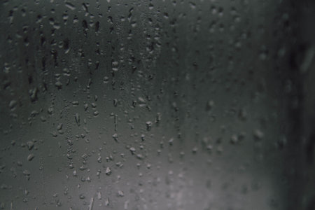 water drops on the fogged glass