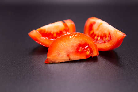 Sliced delicious vegetables with a blurry backgroundの写真素材