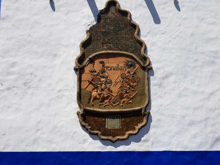 Coat of arms of the municipality of Tonala in Jalisco on a white background, Mexicoのeditorial素材