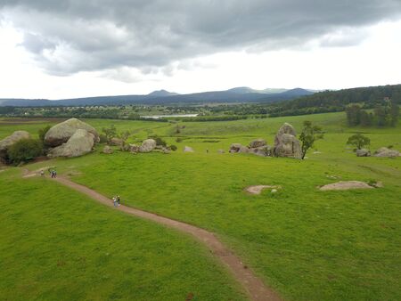 Aerial view in Las Piedrotas, large rock formations near Tapalpa, Jaliscoの写真素材