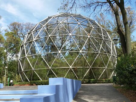 Guadalajara, Mexico-April 2 2016: View of the Geodesic Sphere of the Agua Azul Parkの写真素材