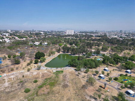 Panoramic view of the Guadalajara metropolitan park and part of the city, Mexicoの写真素材