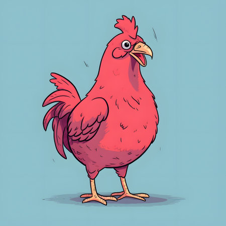 AI generated art of cartoon rooster.の素材