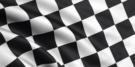 3d rendered and waving of a checkered flagの写真素材