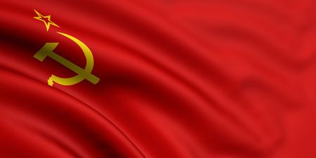 3d rendered and waving flag of soviet unionの写真素材
