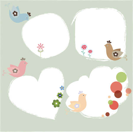 paradise bird framesのイラスト素材