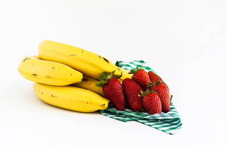 Banana and strawerriesの写真素材