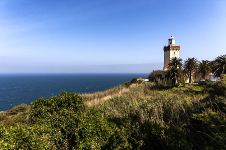 Cape Spartel is the point where the Mediterranean sea meets the Atlantic Ocean の写真素材