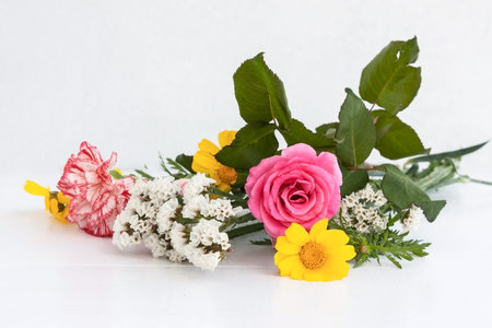 Landscape with flowersの写真素材