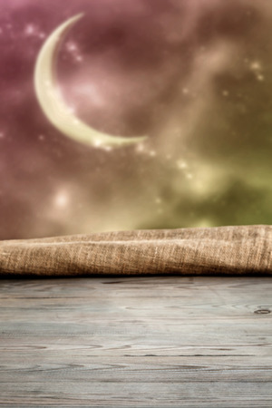 Wooden table with background and textureの写真素材