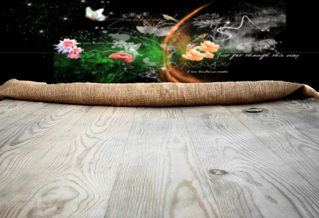 Empty wooden table background and textureの写真素材