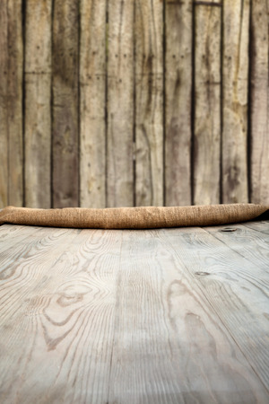 Empty wooden table background and textureの写真素材