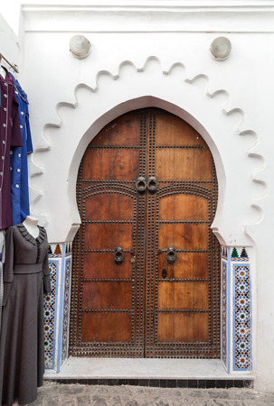Gate in the old medina of Tetouan in Moroccoの写真素材