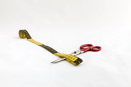 Sewing utensils, scissors, threads and buttons colors isolated on white background