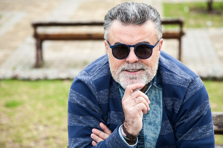 Attractive man 50 years old with beardの写真素材