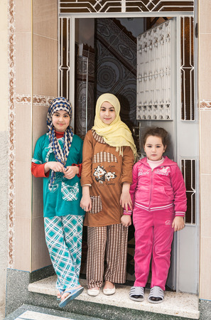 MARCH 1,2015.TANGIER MOROCCO; In the picture we see children on the streets of Tangier in Morocco Normally playing or playing sportsのeditorial素材