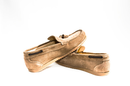 Set of various beautiful clothes and accessories for men isolated on white backgroundの写真素材